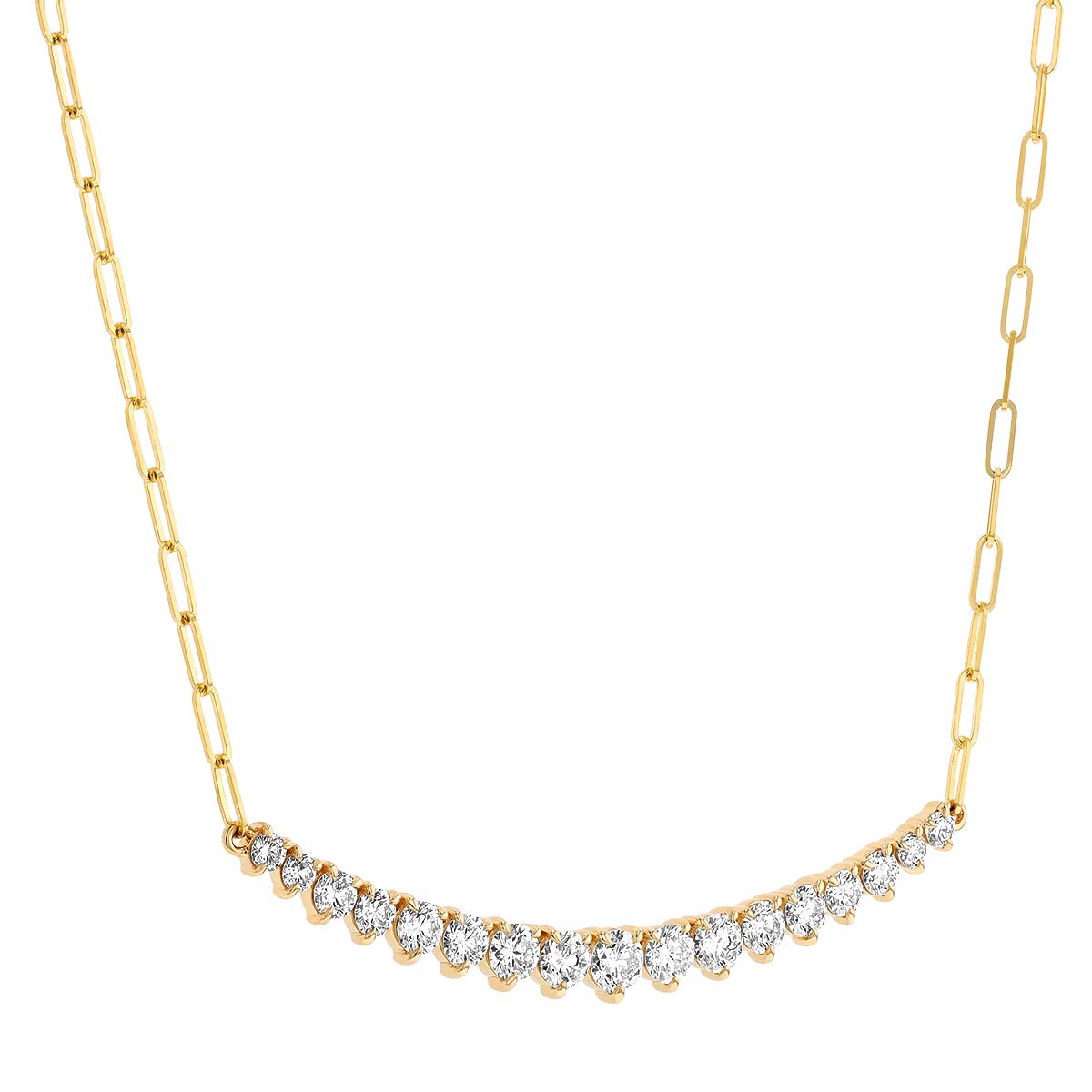 Phillips House Enchanted Diamond Curved Bar Necklace in Yellow Gold